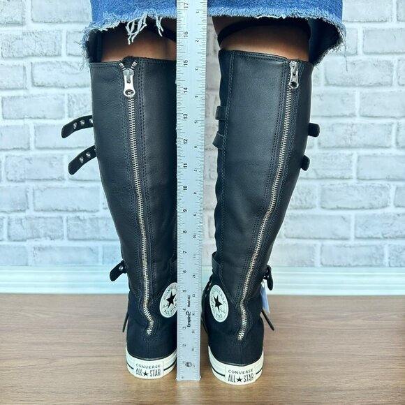 ⭐Converse Chuck Taylor XXHi Leather Straps 9.5 Women Sneaker Boots Black A16600C - Picture 4 of 8